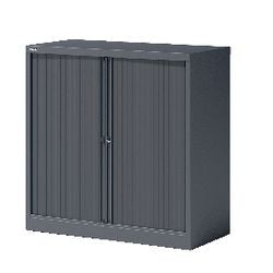 Armoire à portes roulantes bisley basse anthracite