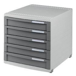 Commode han 1505 300x382x307mm gris clair, gris 5 tiroirs fermés de 50mm