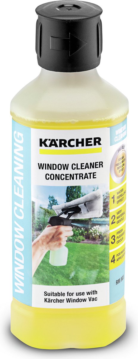 Kärcher window vac window cleaning concentrate rm 503, 500 ml - streak-free result - dirt-repellent effect