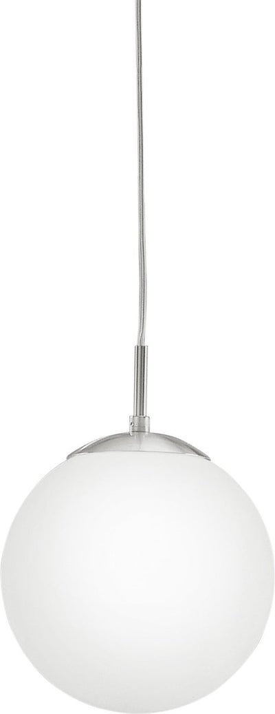 Eglo rondo - suspension - 1 lumière - ø200mm. - nickel mat - blanc