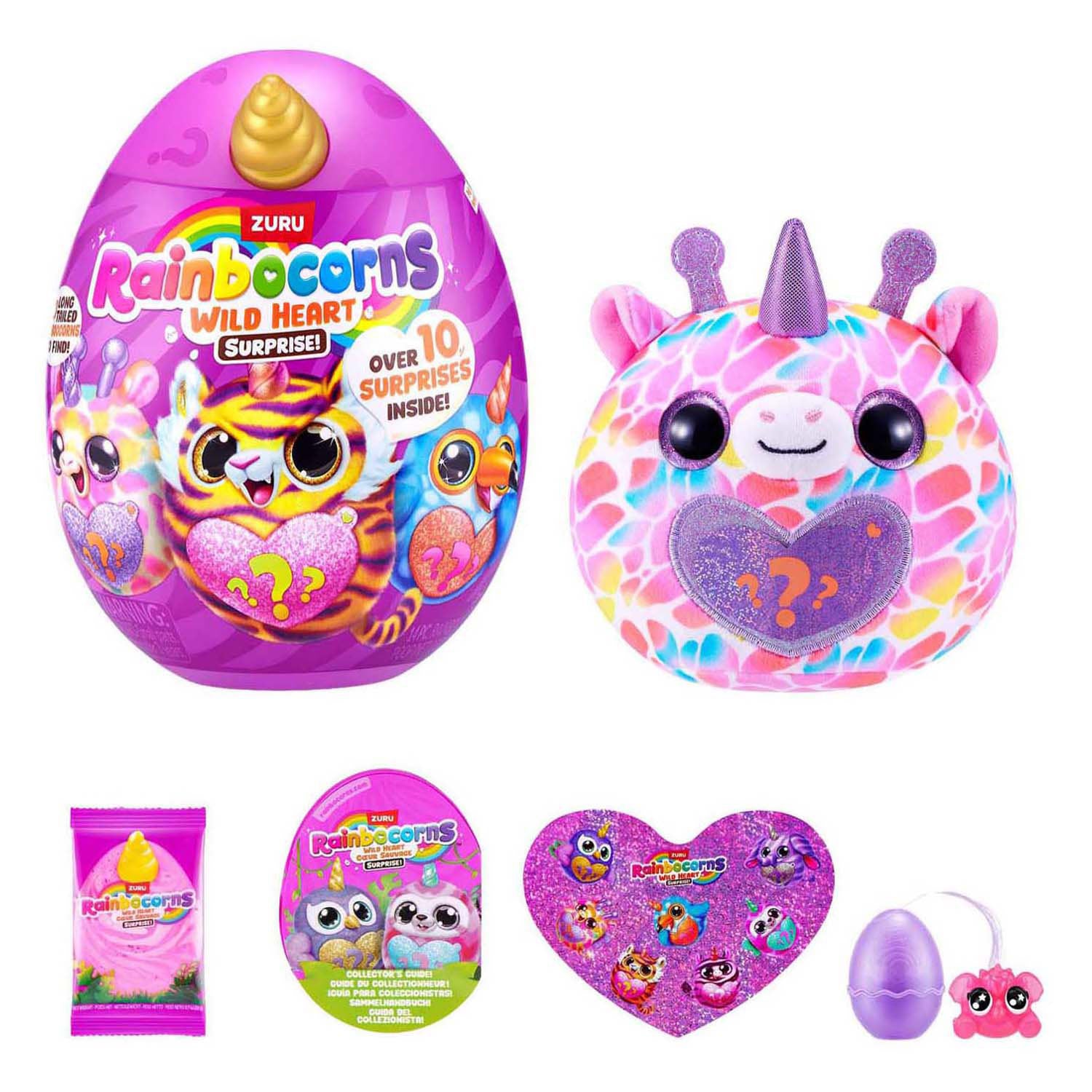 Rainbocorns coeur scintillant coeur sauvage surprise assortis | 6 pièces