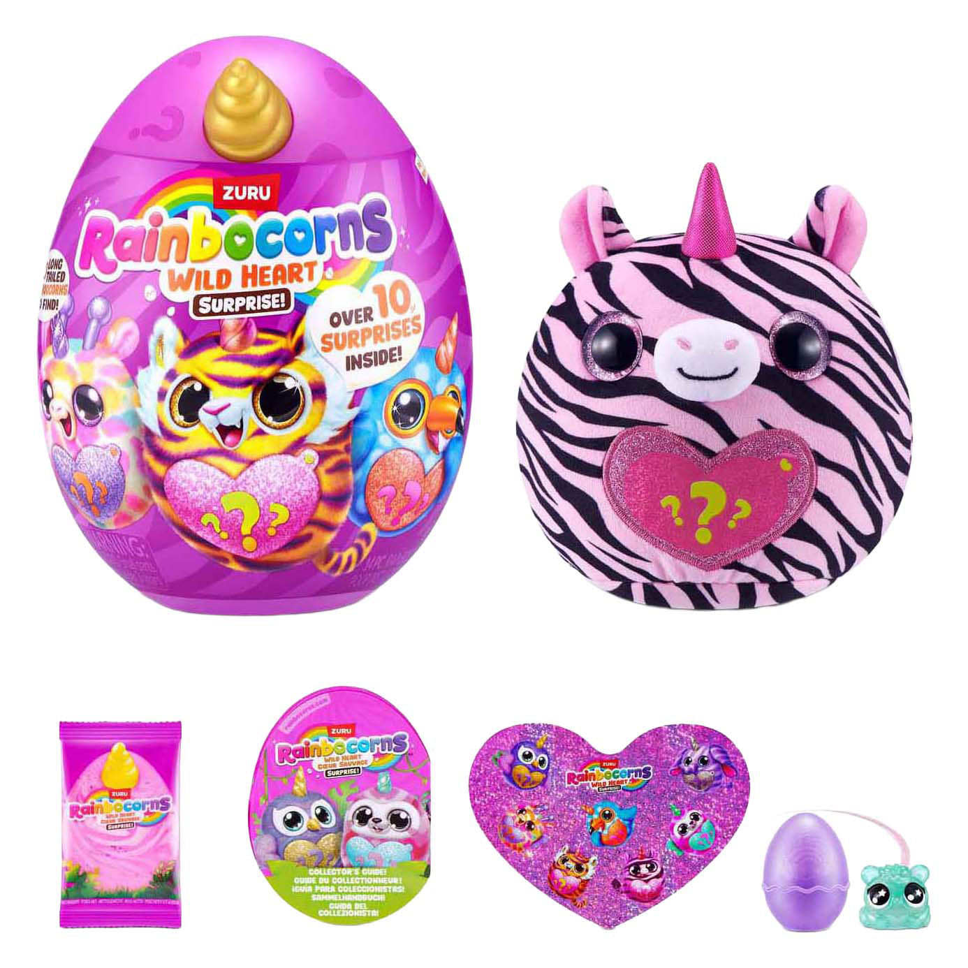 Rainbocorns coeur scintillant coeur sauvage surprise assortis | 6 pièces