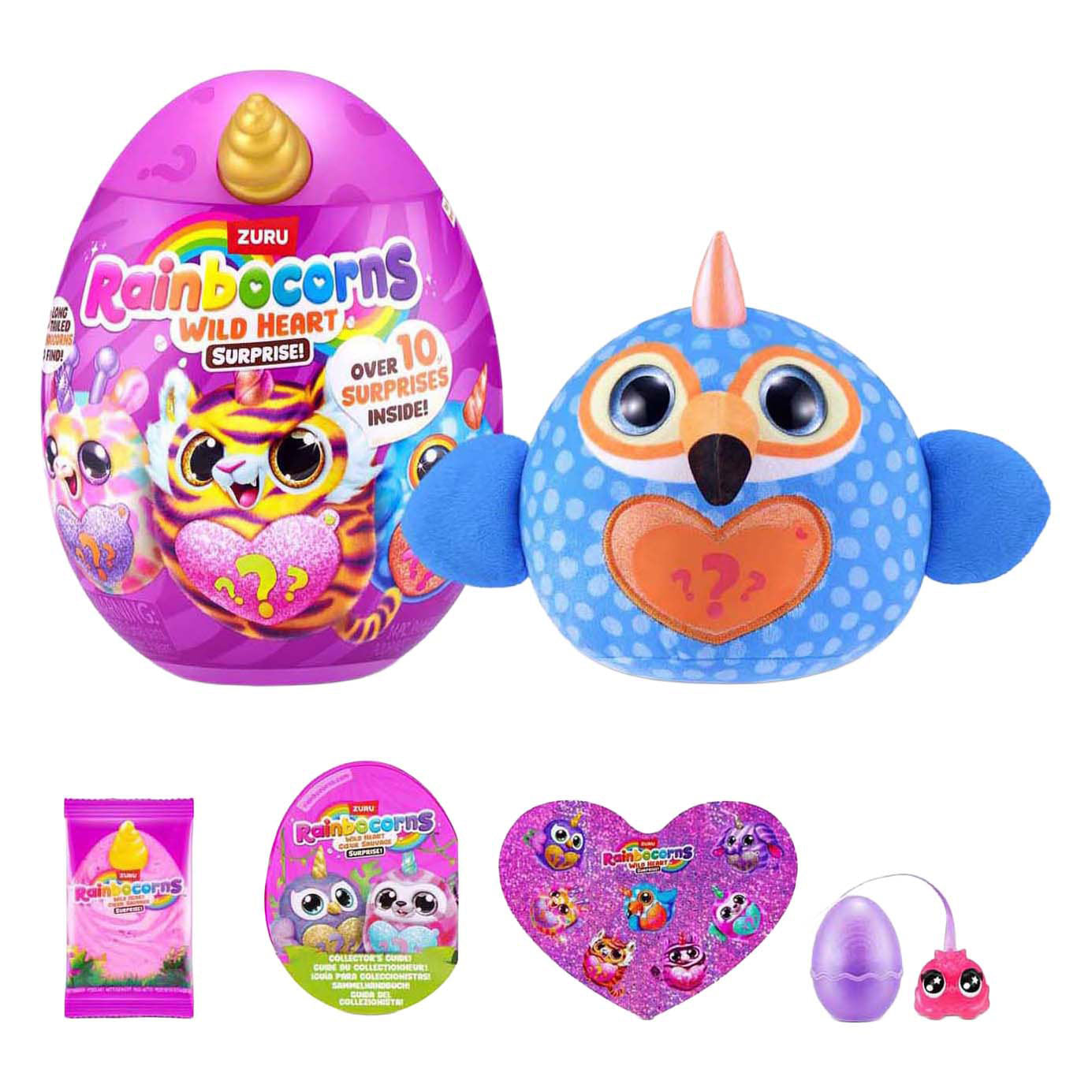 Rainbocorns coeur scintillant coeur sauvage surprise assortis | 6 pièces