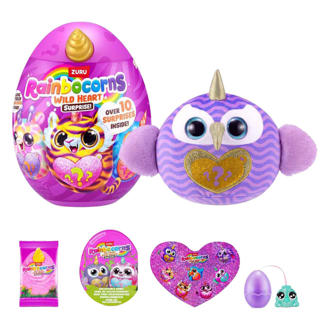 Rainbocorns coeur scintillant coeur sauvage surprise assortis | 6 pièces