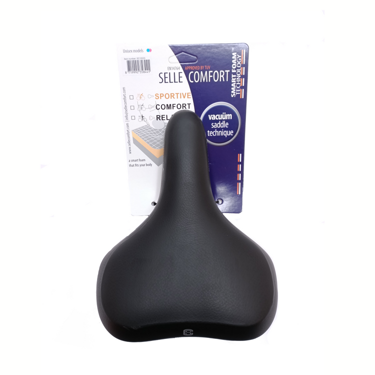 Selle Comfort Comfort Saddle Pure avec la technologie en mousse. noir, sans nœud coulant