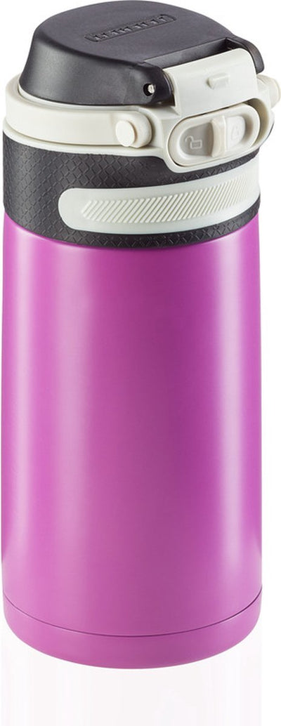 Tasse thermos flip Leifheit - 350 ml - acier inoxydable - violet