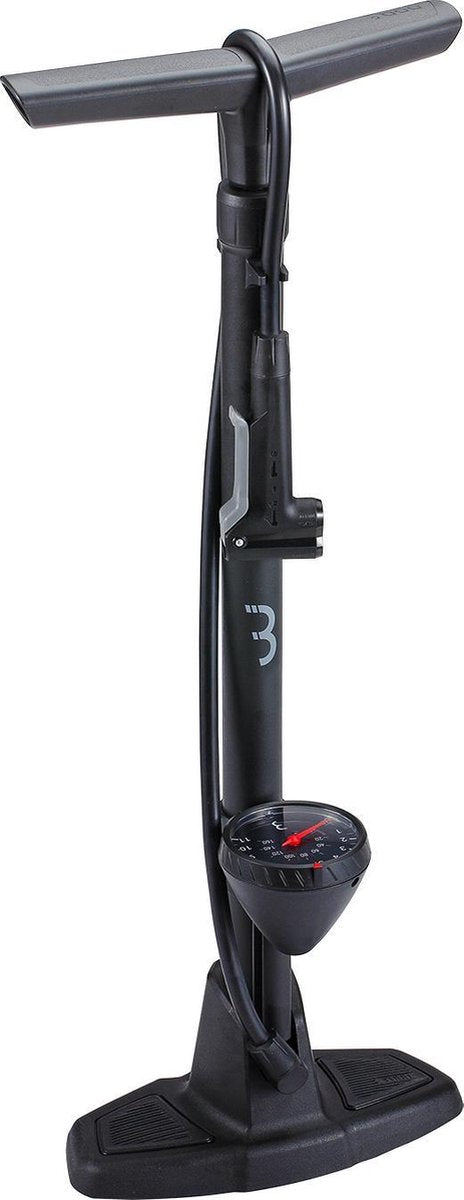 Bbb cycling pompe à vélo airwave avec manomètre - pompe à pied vélo de course et VTT - pompe à pied vélo 9 bar - noir - bfp-20