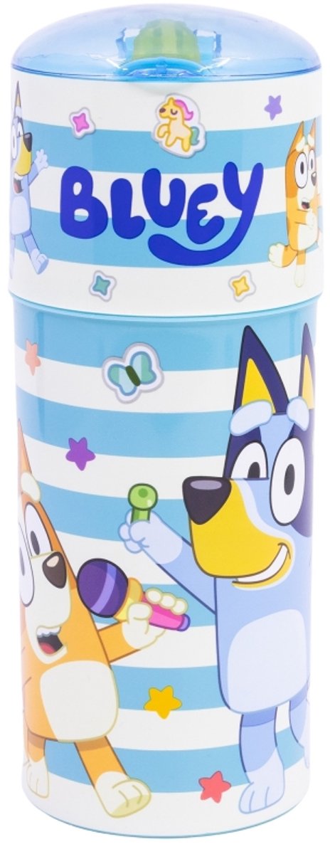 Gobelet Bluey Let's Dance - 350 ml - Bec verseur rabattable avec couvercle - Bouteille réutilisable sans BPA - Design adapté aux enfants