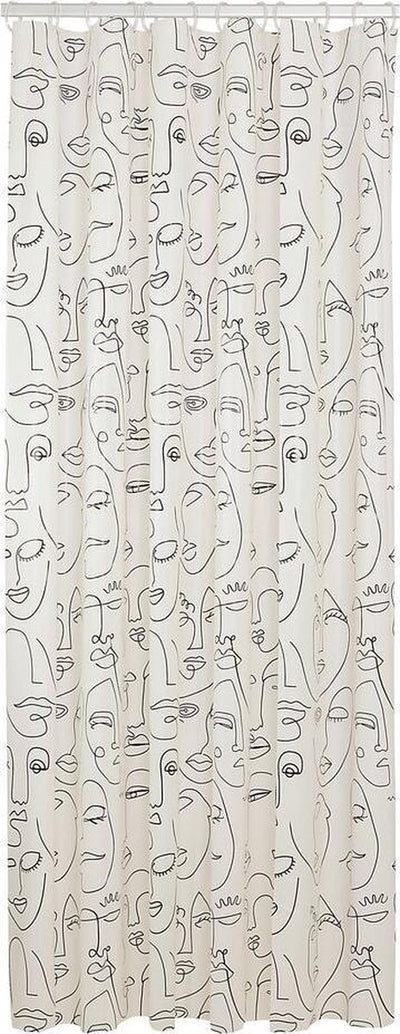 Sealskin mind - rideau de douche 180x200 cm - peva - noir et blanc