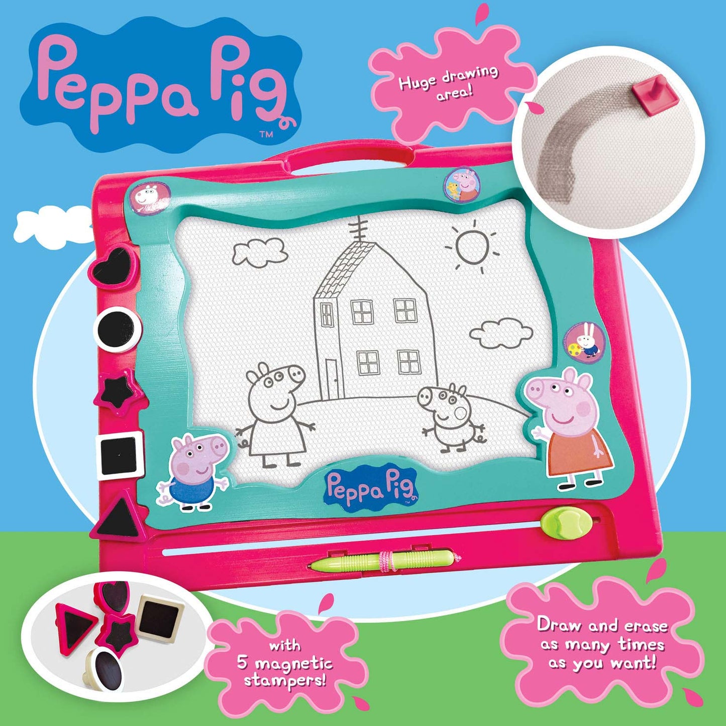 Peppa pig grande planche à dessin magnétique