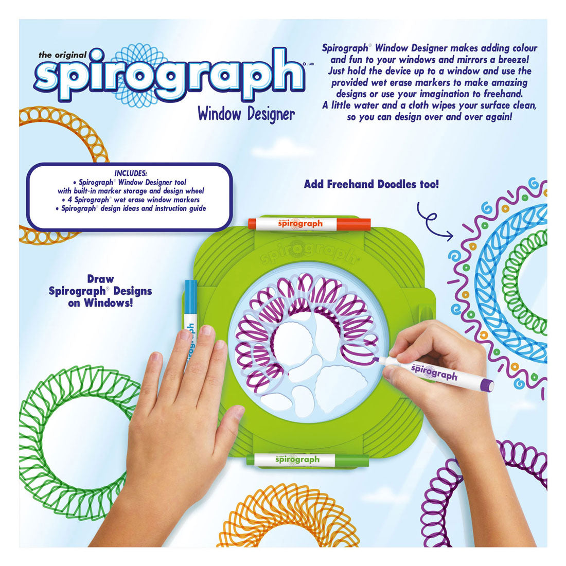 Ensemble de couleurs de concepteur de fenêtres boti spirographe