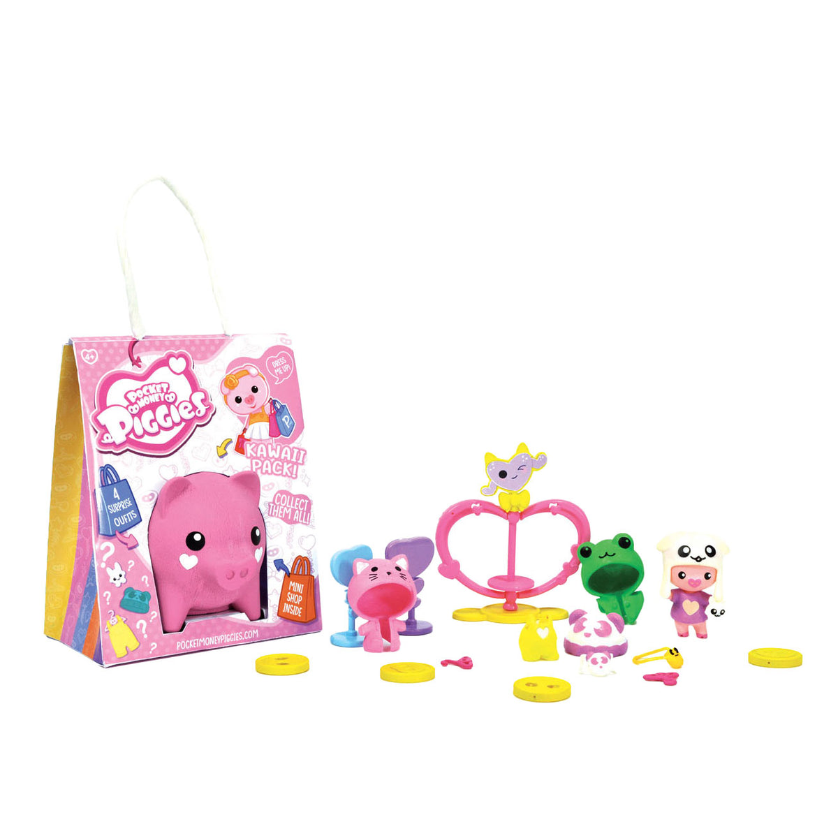 Boti pockey money piggies jouant avec une tirelire pack kawaii