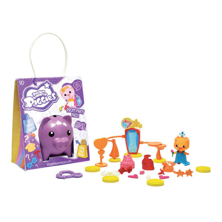 Boti pockey argent cochons figurine articulée avec tirelire bal bal pack de fête