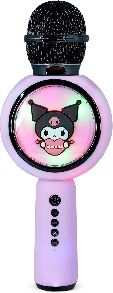 OTL technologies Kuromi - microphone karaoké sans fil pour enfants - écran LED éclairé - haut-parleur - distorsion de la voix