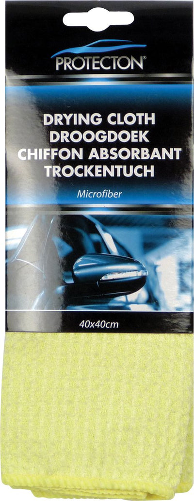 Chiffon de séchage en microfibre Protecton - pour le séchage - résultat de séchage maximal - structure gaufrée en microfibre - absorbe jusqu'à 3 fois plus d'eau - sans danger pour toutes les surfaces - 40x40 cm