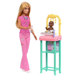 Coffret de jeu Barbie Career Baby Doctor avec poupée