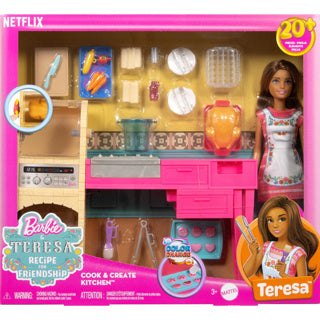 Barbie Family Pop Teresa Recette pour l'amitié et le jeu de jeu de cuisine