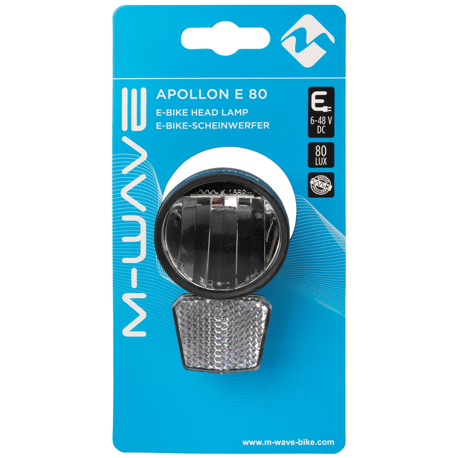 Feu avant pour vélo électrique M-wave Apollon E 80