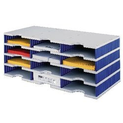 Station de tri Styrodoc compartiment 57 mm hauteur 723 x 331 x 293 mm gris bleu