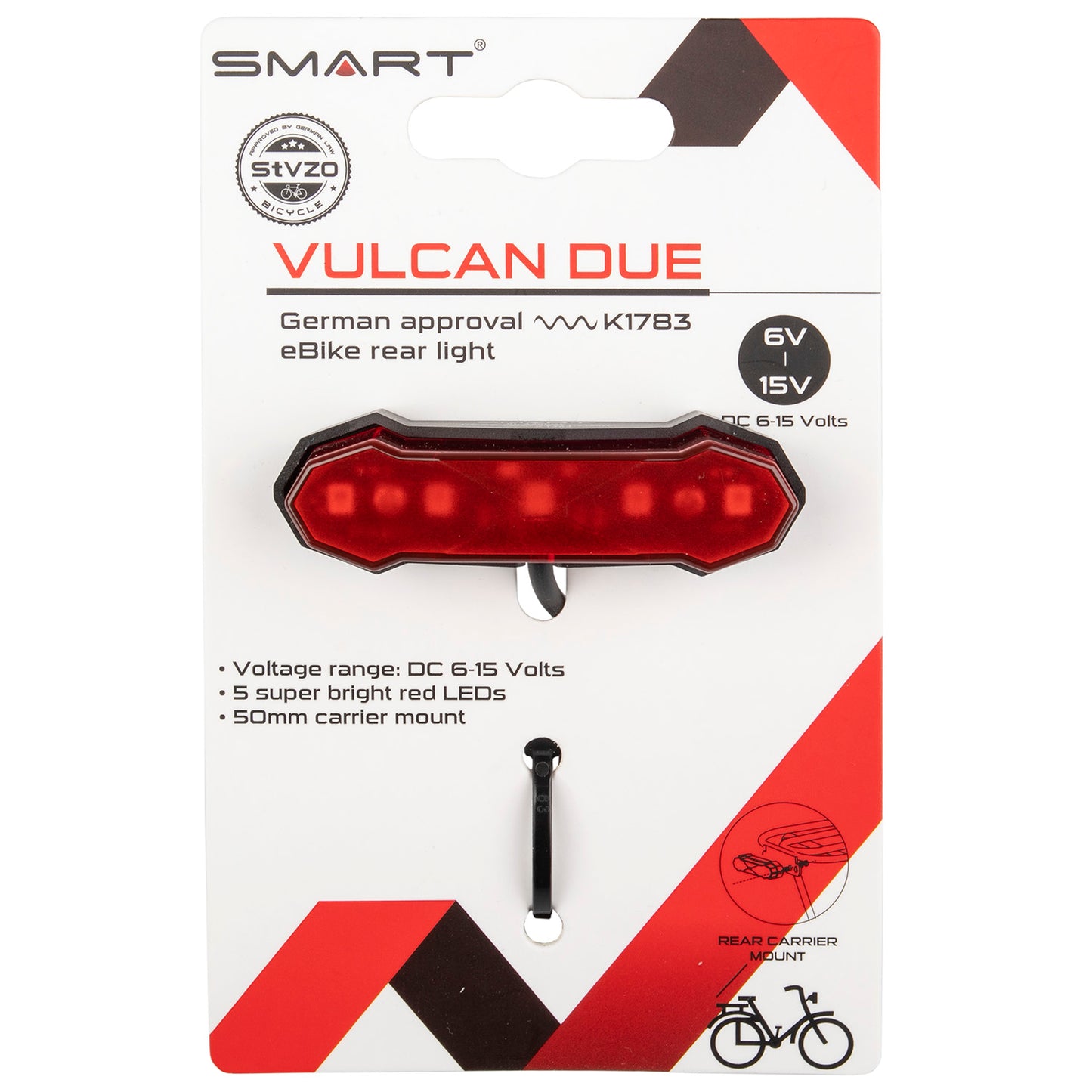 Feu arrière pour porte-vélo électrique Smart Vulcan Due