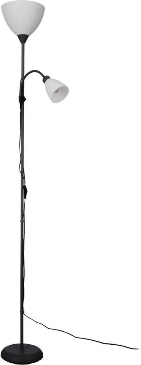 Lampadaire Eglo montanini-e - lampe de lecture - e27 - e14 - 176 cm - noir et blanc
