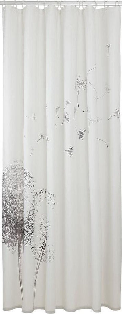 Rideau de douche Sealskin flow 180x200 cm - polyester - noir et blanc