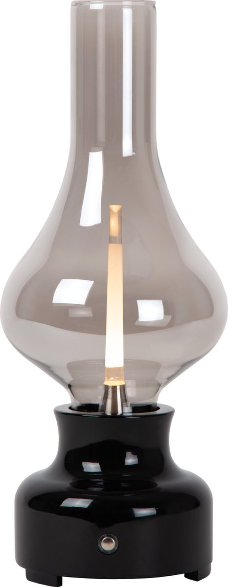 Lucide Jason - lampe de table rechargeable - batterie rechargeable - LED 3 stepdim - 1x2w 3000k - noir