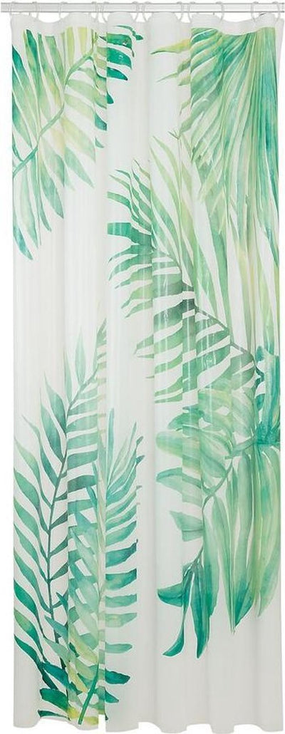 Rideau de douche feuilles de phoque 180x200 cm - peva - vert blanc