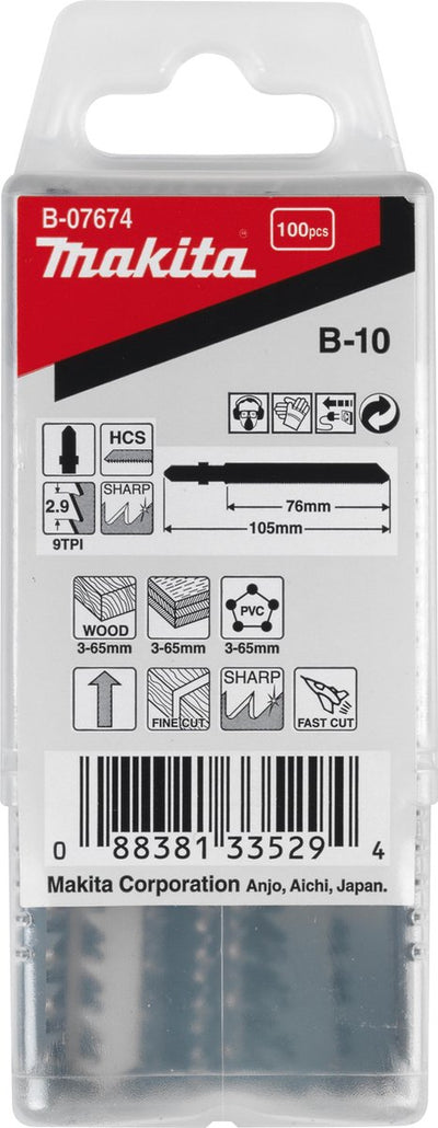 Accessoires Makita lame de scie sauteuse b10 - t301cd | 100 pièces - b-07674