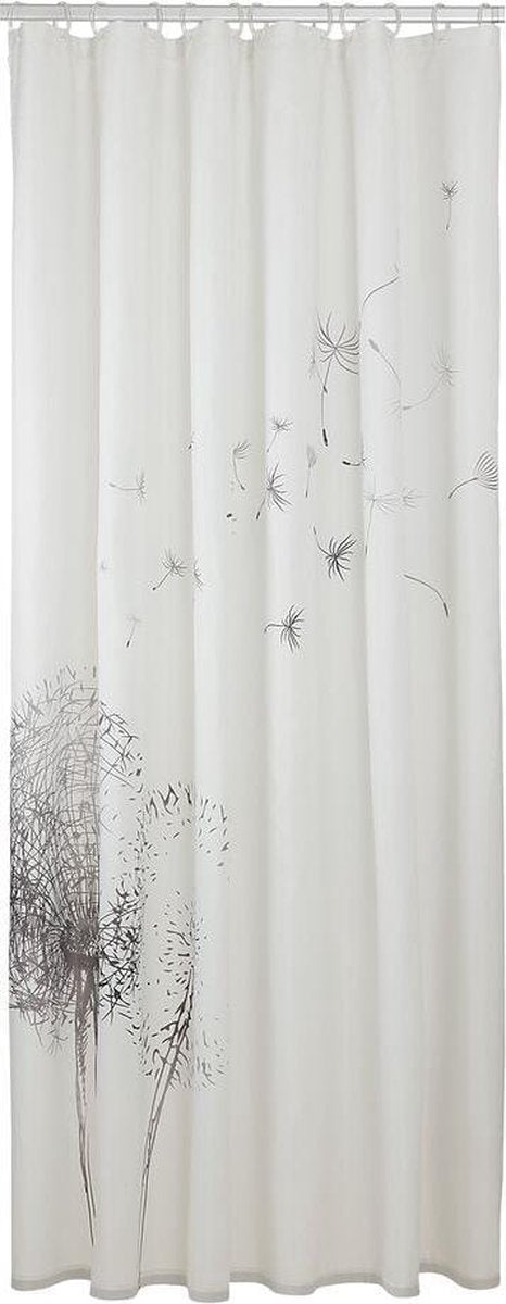 Rideau de douche Sealskin flow 180x200 cm - polyester - noir et blanc