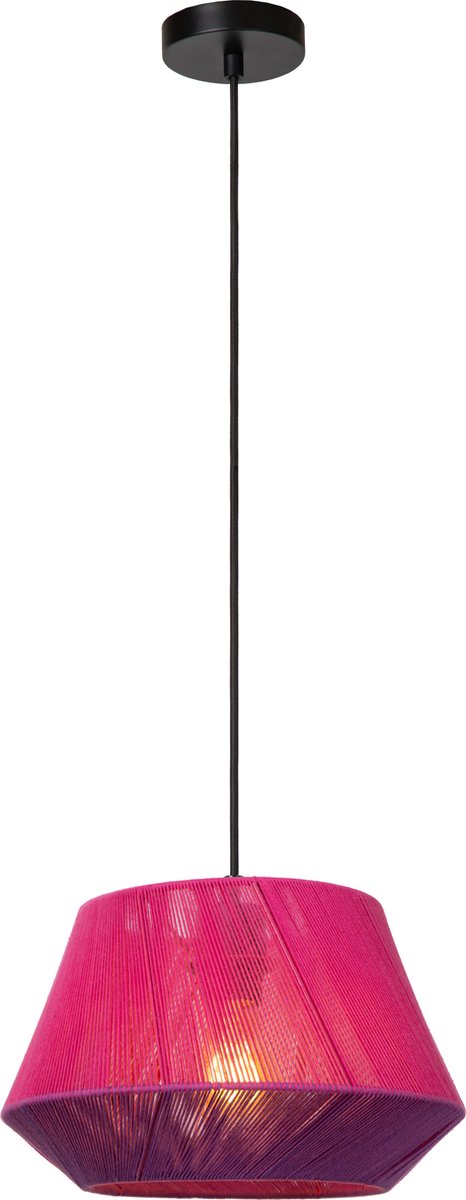 Lucide jessica - suspension - ø 30 cm - 1xe27 - rose - japandi