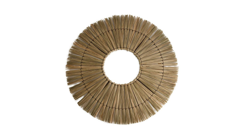 Décoration murale bohème osier naturel 58 cm | 10 pièces