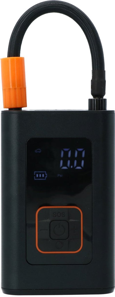 Compresseur mobile Carpoint compact - rechargeable USB-C - 7,4v 60w - tension réglable - jusqu'à un maximum de 150 psi ou 10,3 bar - lampe de poche, batterie externe pour lampe de secours