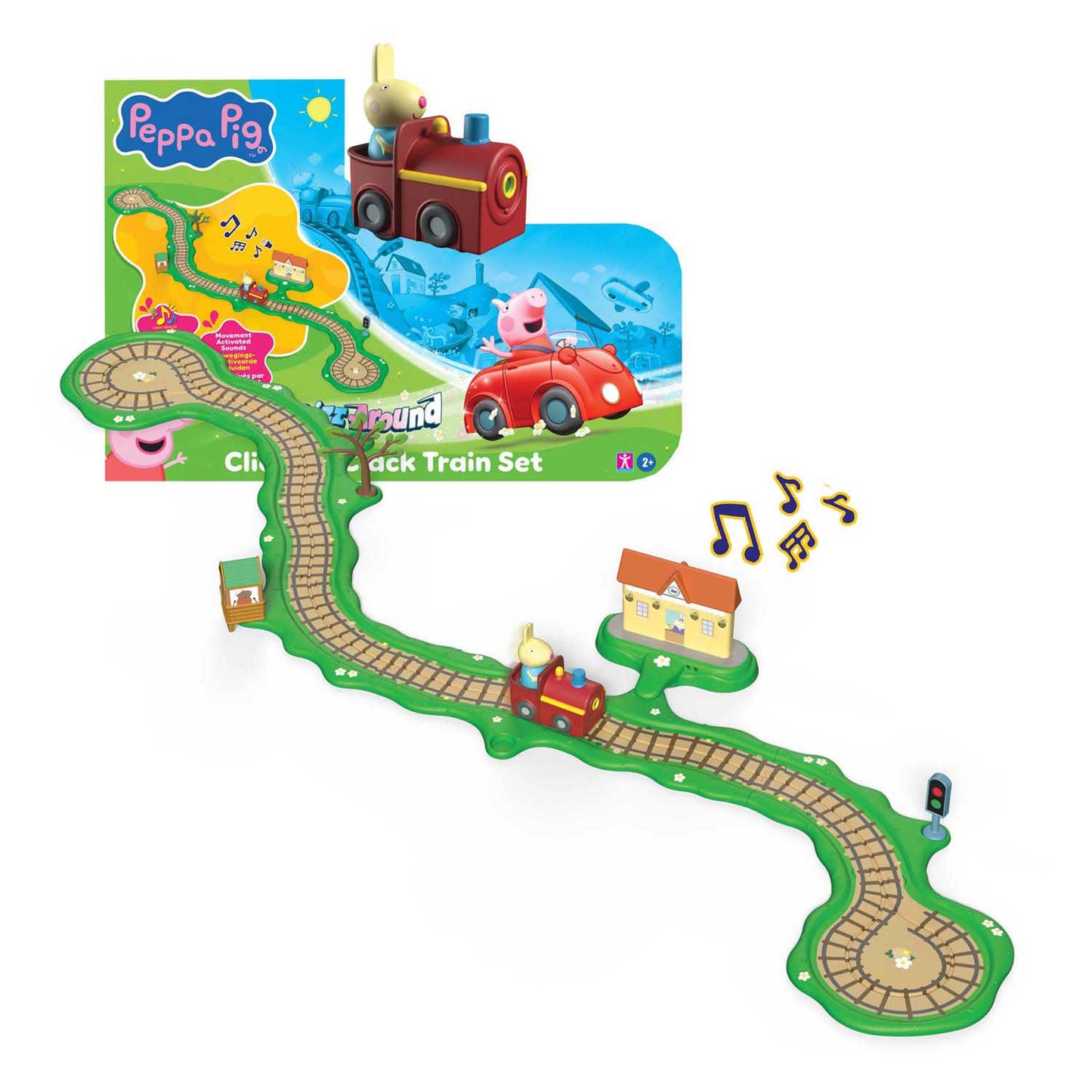 Peppa tourne autour du train clickety clack