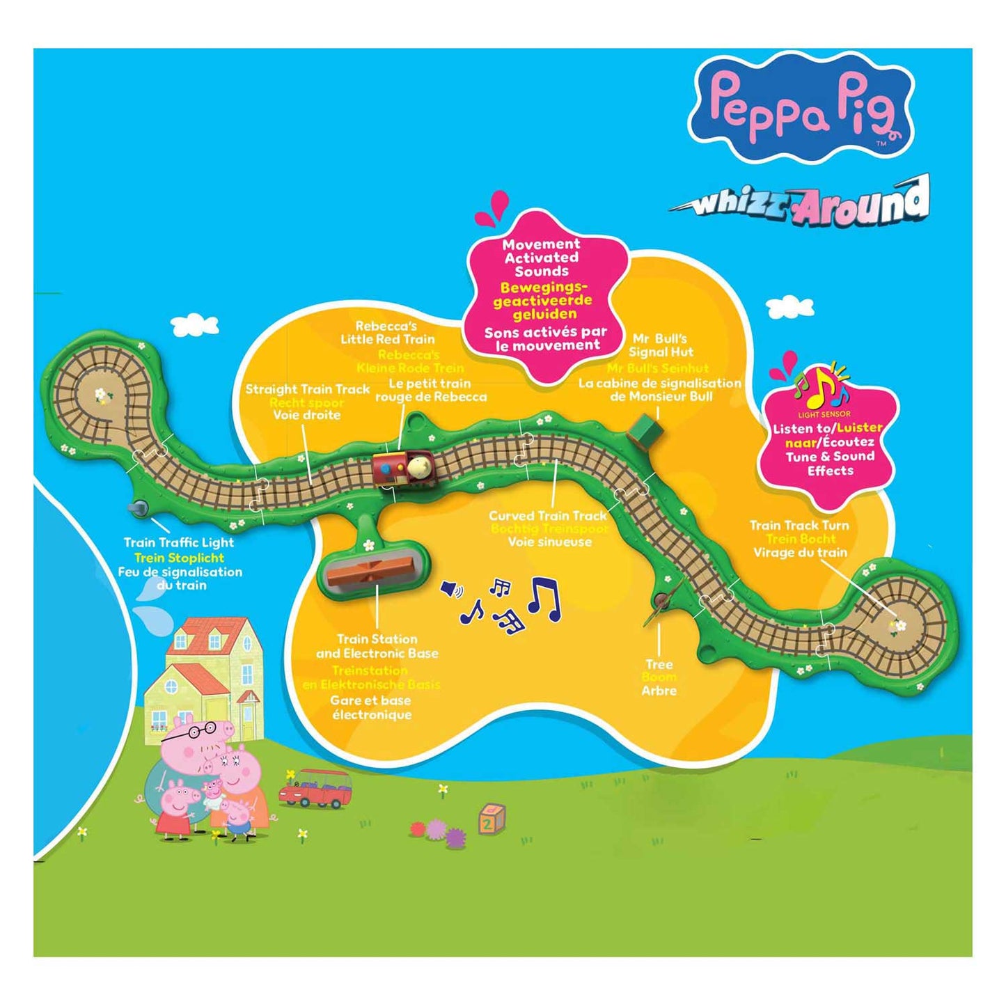 Peppa tourne autour du train clickety clack