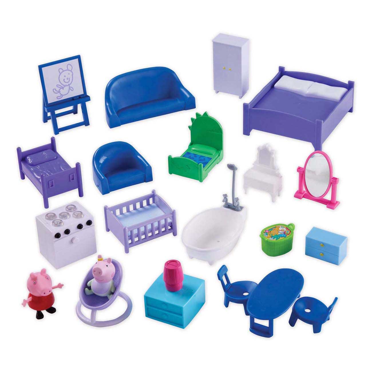 Maison de poupée en bois Spectron Peppa Pig avec 9 pièces