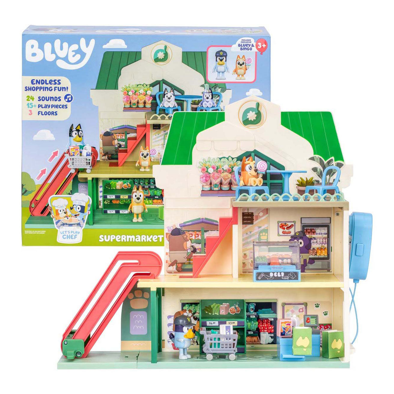 Spectron bluey permet de jouer au chef - ensemble de jeu de supermarché