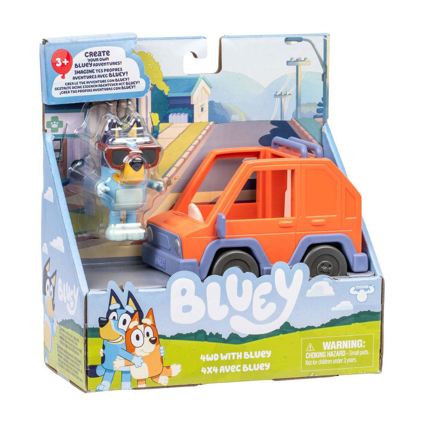 Bluey Auto 4x4 y compris la silhouette bluey
