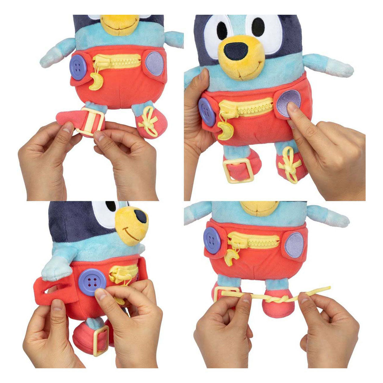 Spectron bébé robe bleue et jouet en peluche