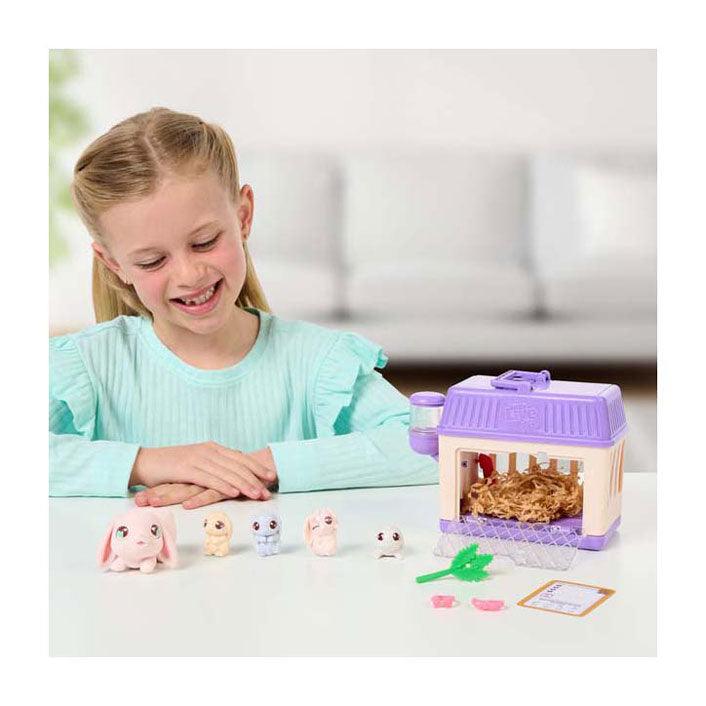Mini maman surprise lapin rose petits animaux de compagnie vivants