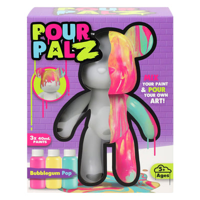 Spectron pour Palz Bubblegum Pop Bear Kit de peinture pouring - incl. 3 couleurs de peinture acrylique
