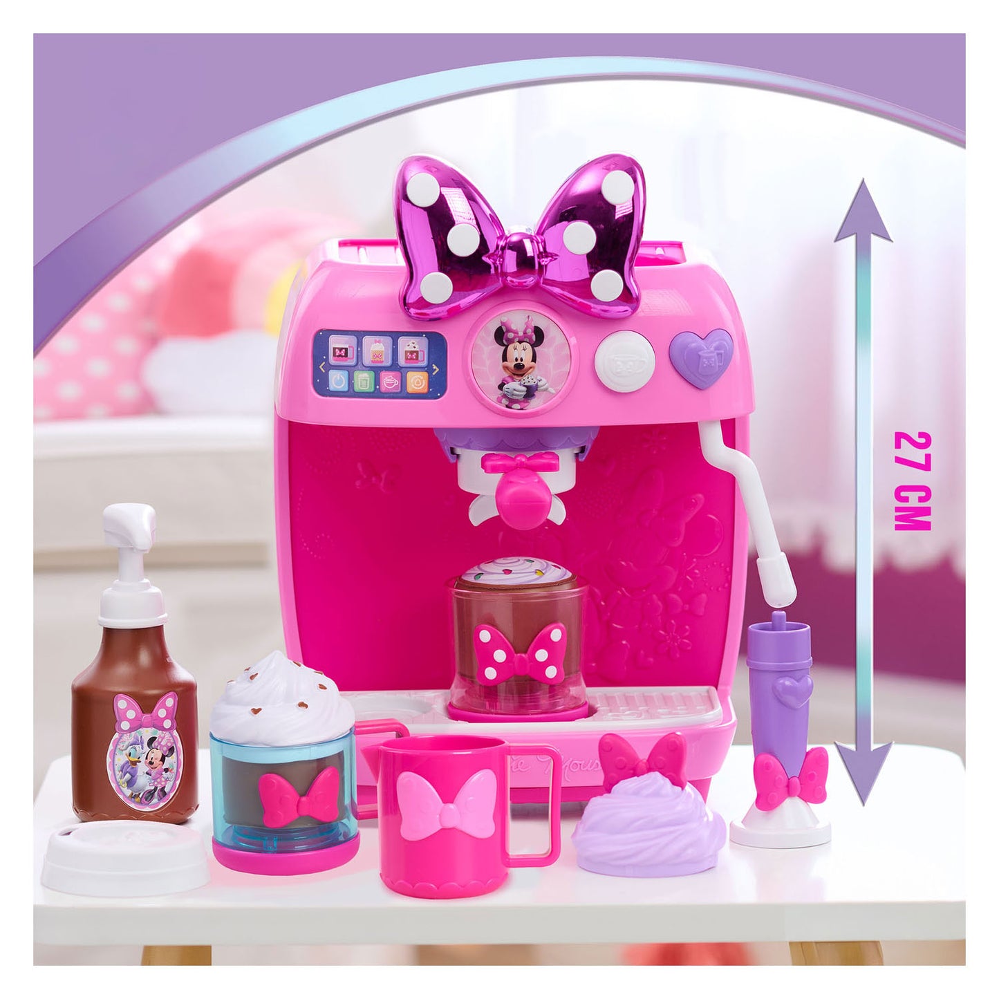 Ensemble machine à café Spectron Disney Minnie Mouse avec son lumineux - 10 pièces.