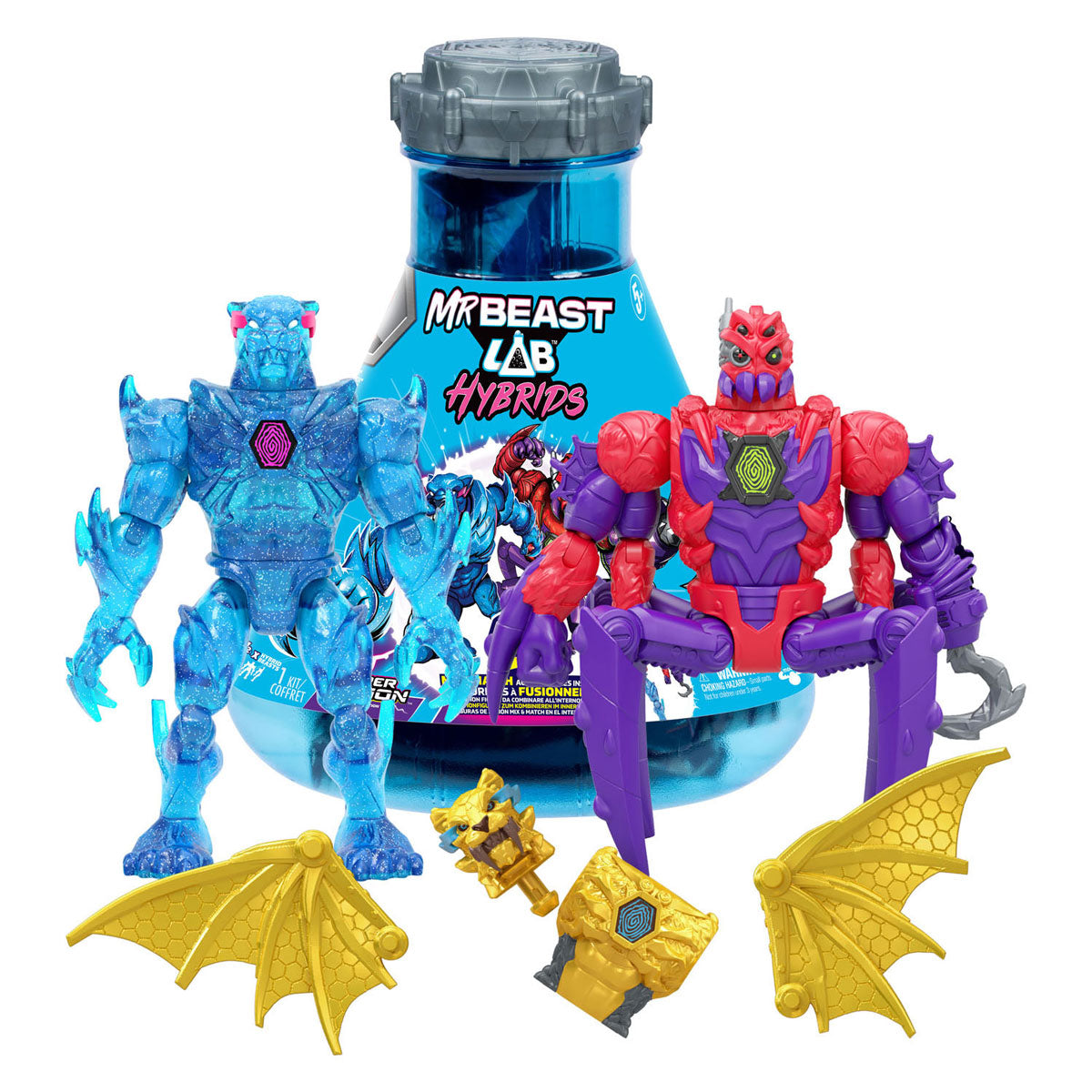 Spectron mrbeast lab figurines hybrides araignée vs panthère énergétique