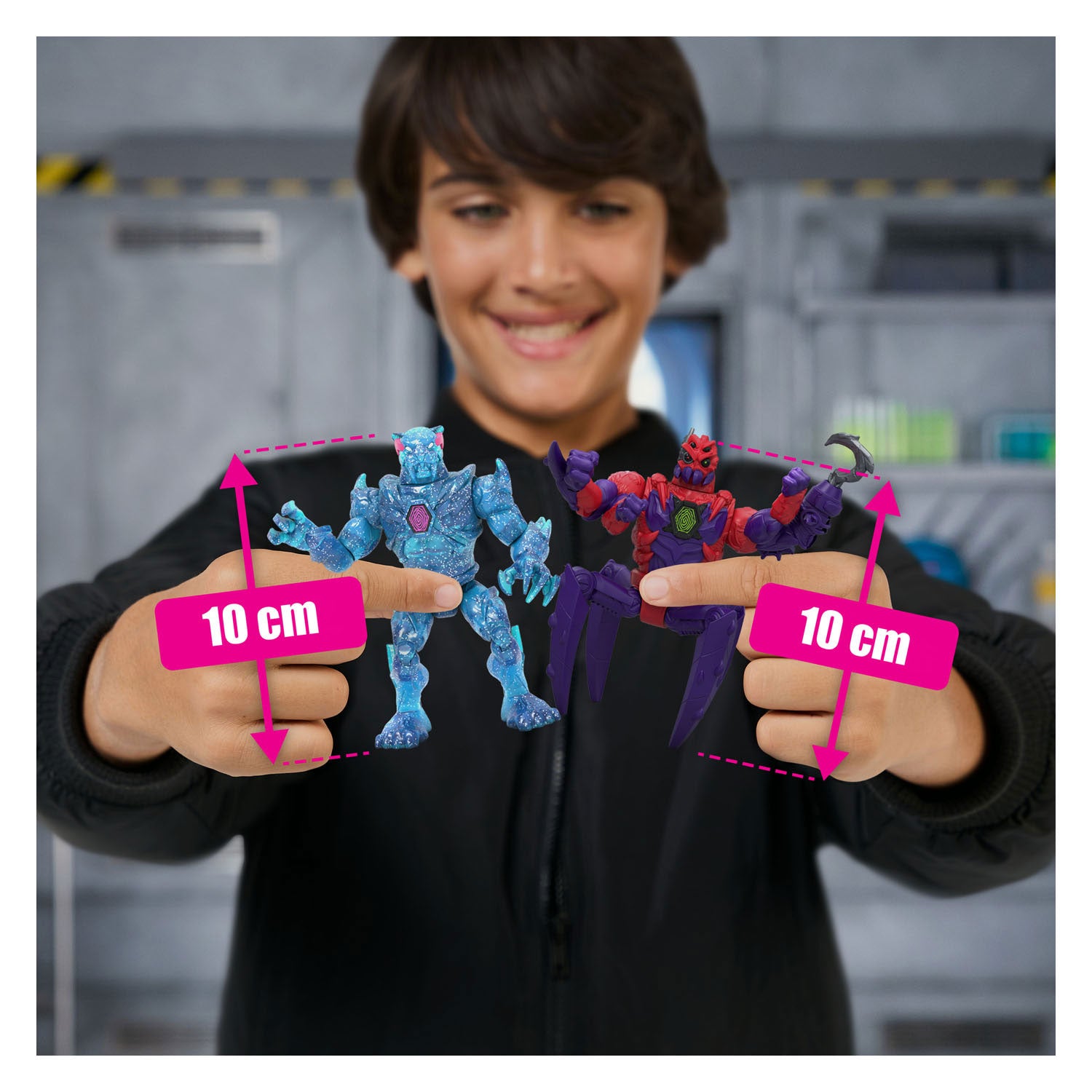 Spectron mrbeast lab figurines hybrides araignée vs panthère énergétique