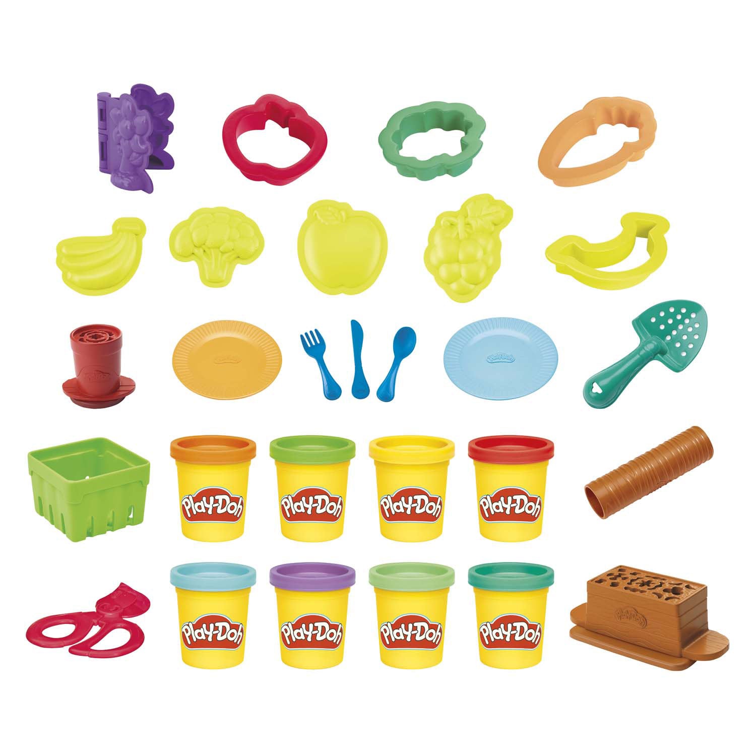 Coffret de jardin Play-doh avec 8 pots en argile - 20 pièces.