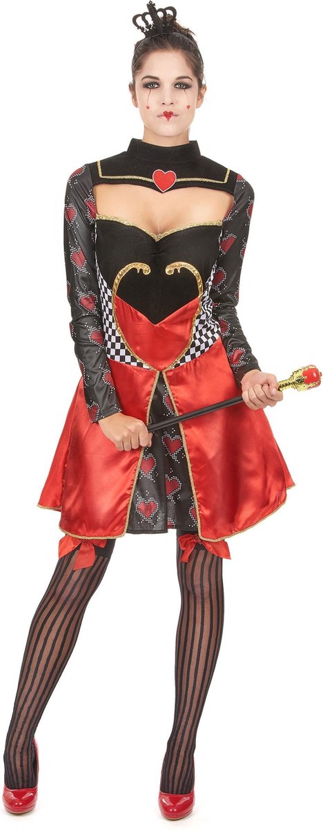Vegaoo robe sexy reine de cœur (d'Alice au pays des merveilles) avec couronne - costume de reine de cœur taille 36-38 (s)