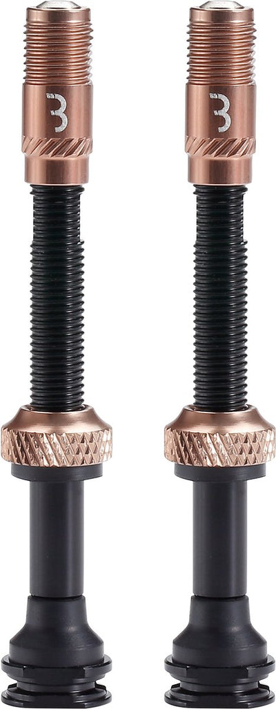 Valve corecap al Bbb cycling - jeu de valves tubeless - 300 % de débit d'air en plus - compatibilité universelle avec pompe - aluminium - 60 mm - 2 pièces - cuivre - bti-166