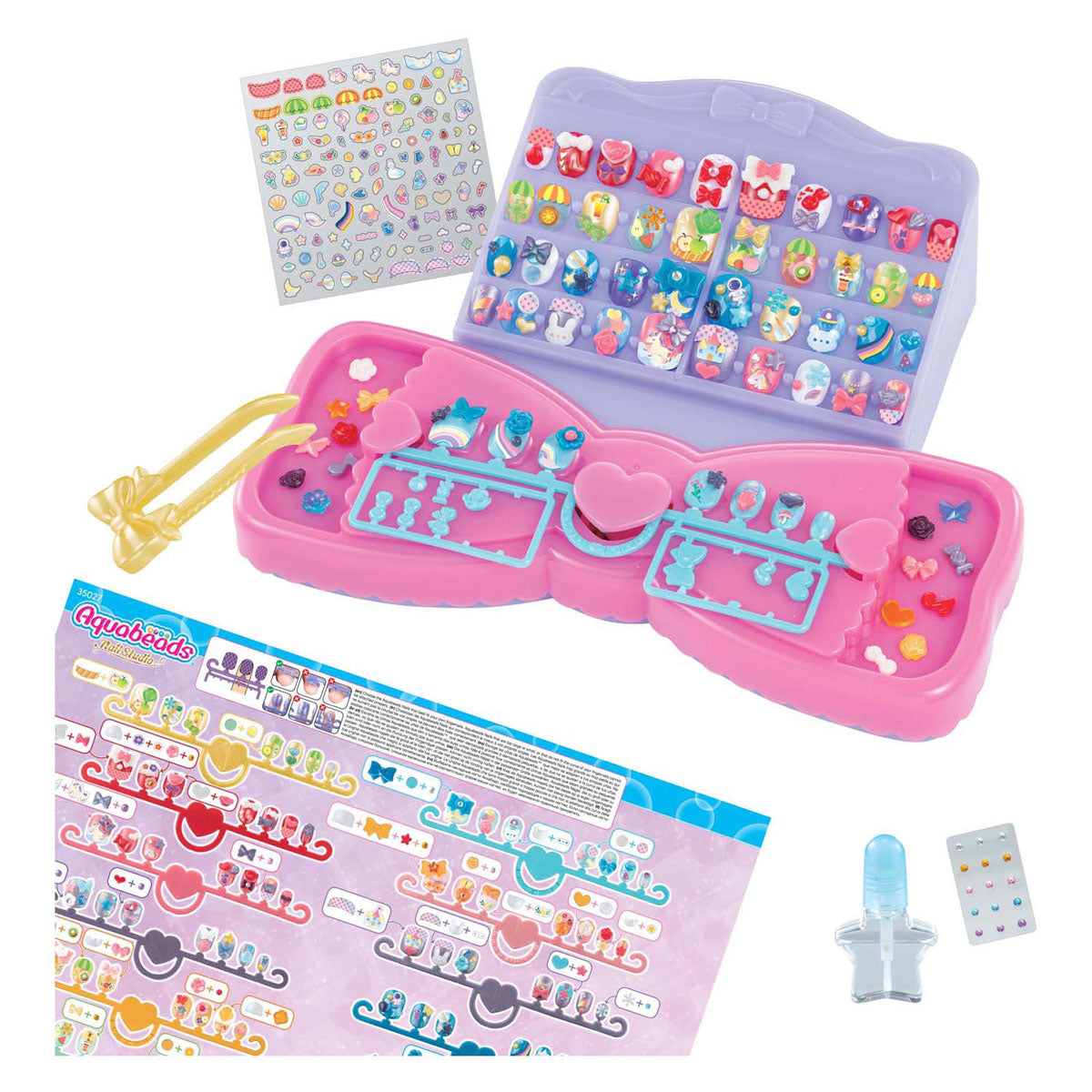 Ensemble d'ongles multicolores Aquabeads