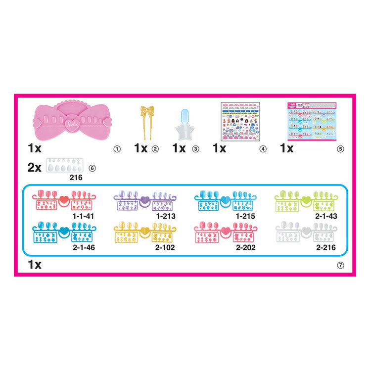 Kit de créateur Barbie Nail Studio Aquabeads - avec ongles réutilisables - sans sèche-ongles - sans danger pour les enfants - uniquement de l'eau requise
