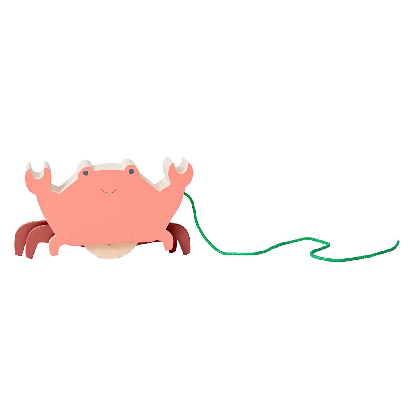 BS Toys Crabe en bois avec cordon